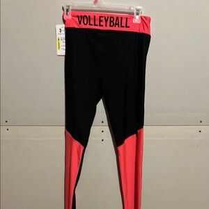 Volleyball Women’s Leggings - Black and Pink